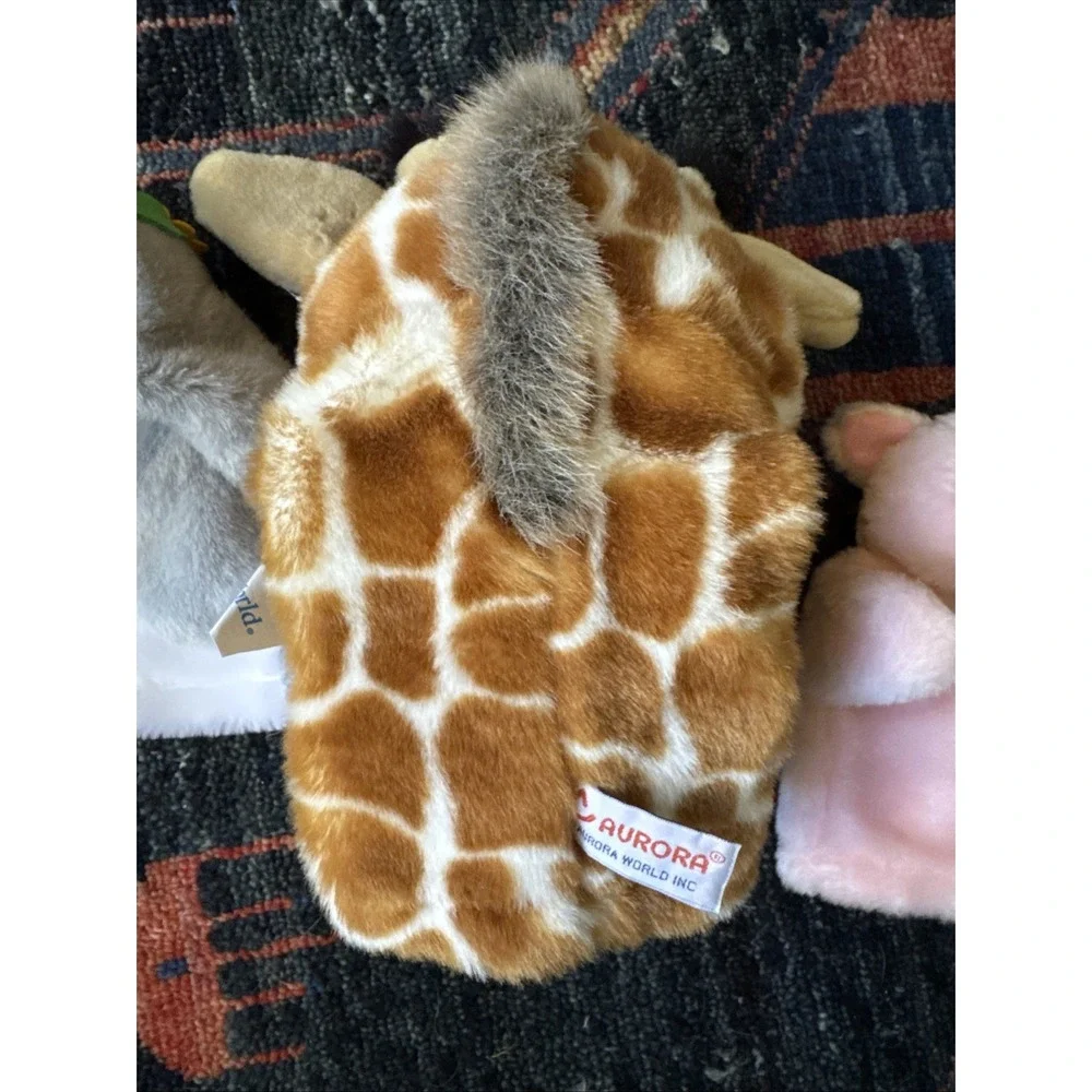 Lot Of 3 Hand Puppets Giraffe,‎ Dolphin, Pig